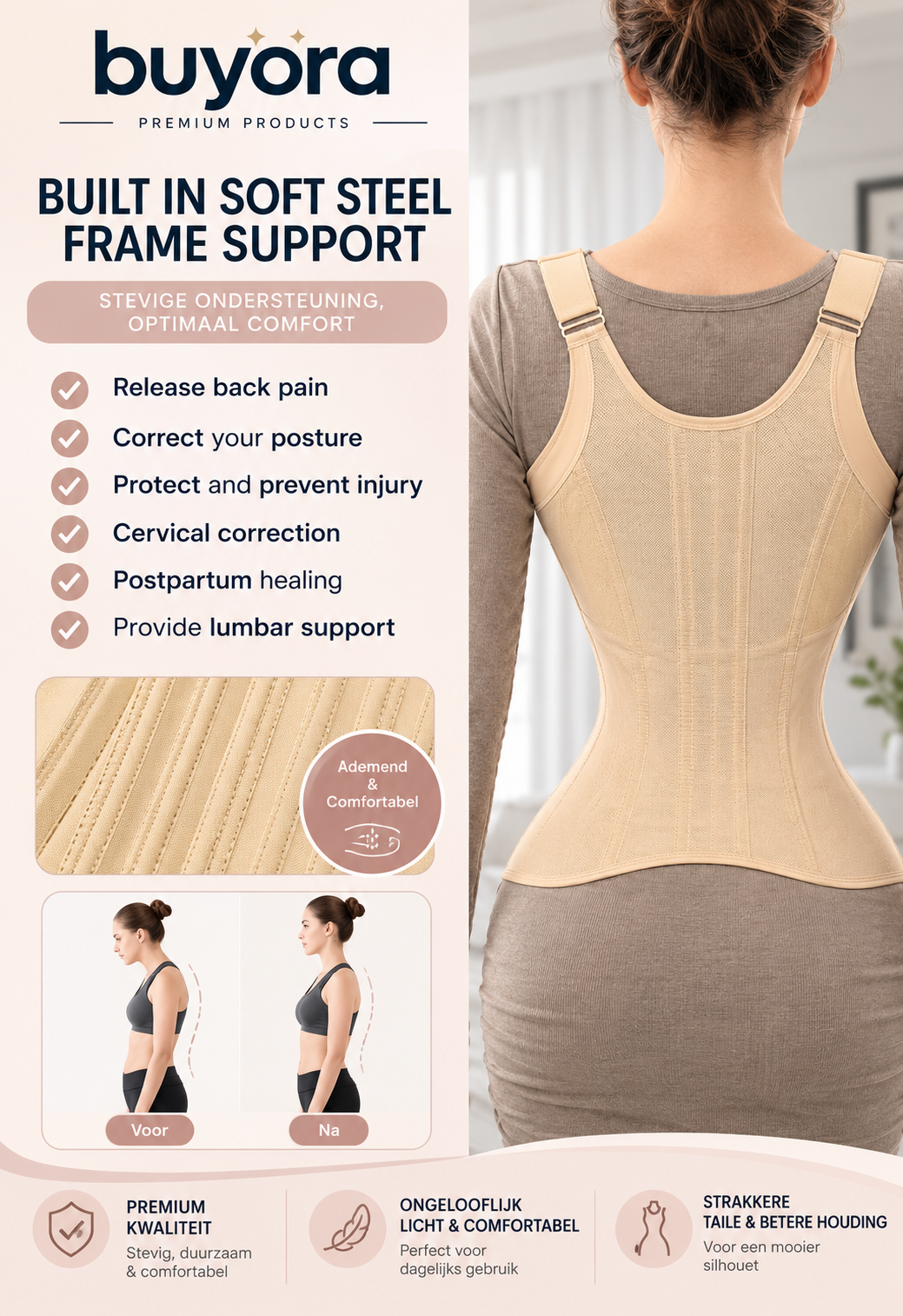 Premium Waist Trainer Corset – Verstelbare Tailleband voor een Slank Silhouet