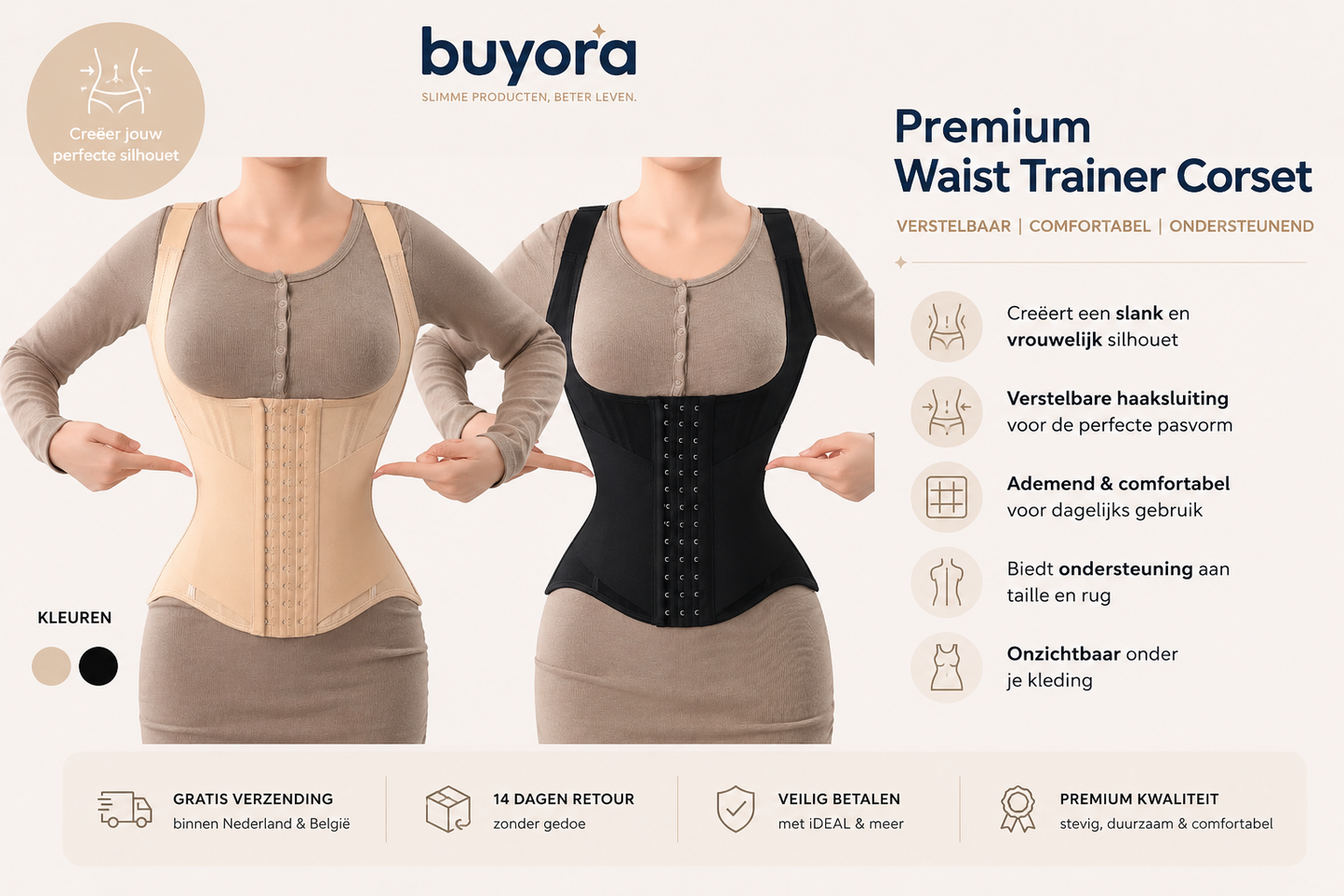 Premium Waist Trainer Corset – Verstelbare Tailleband voor een Slank Silhouet