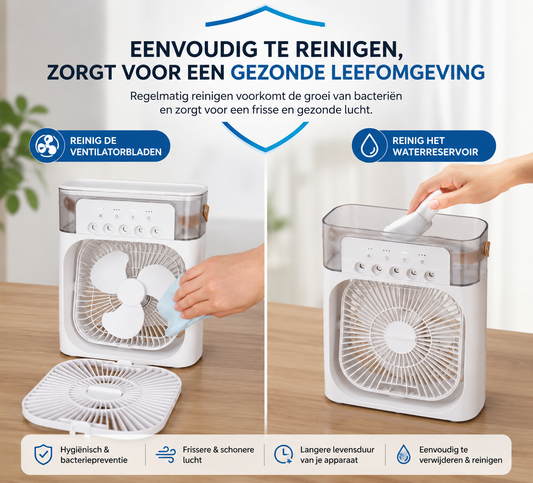 3-in-1 Mini Aircooler Pro – Ventilator, Luchtkoeler & Luchtbevochtiger