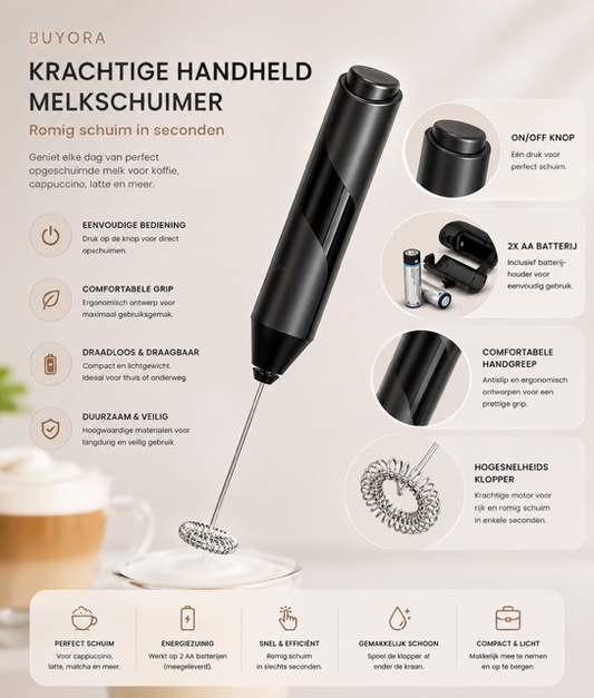 Elektrische Melkopschuimer – Perfect Melkschuim in Enkele Seconden